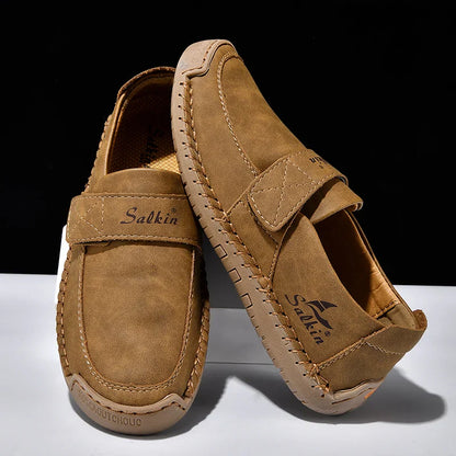 Men's Slip On Loafers Soft Leather Preppy Lightweight Breathable Driving Shoes Non Slip Daily Fashion Casual Outdoor Sneakers