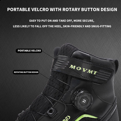 Motorcycle Riding Shoes Men's Breathable Leather Boots Casual Comfortable Slip-On Ankle Boots for Urban Cycling