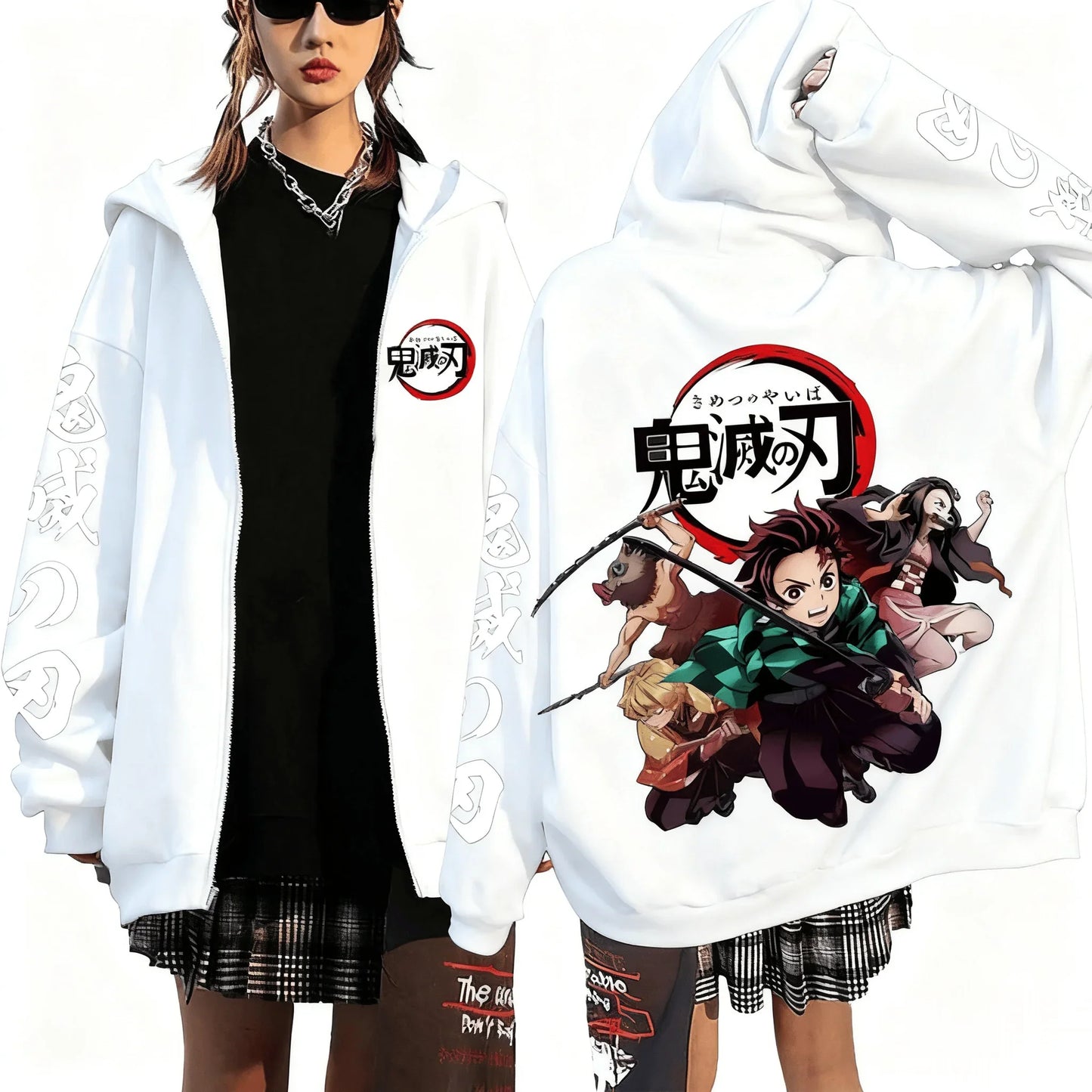 New Year Hot Selling Men's Devil Killer Anime Zipper Hoodie Men's and Women's Sportswear Street Wear Autumn and Winter Fashion