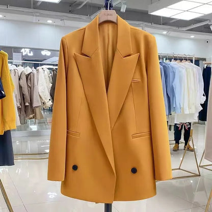 New Women Elegant Straight Suit Jacket Casual Office Lady Blazer High-end Clothes Spring Autumn Cardigan Jacket Female Outerwear
