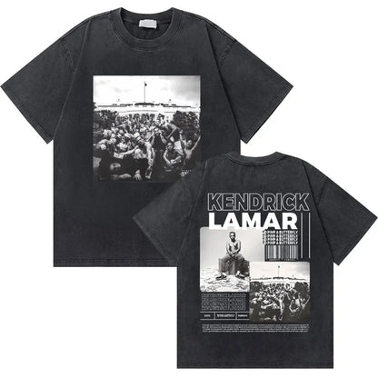 Washed Vintage Rapper Kendrick Lamar Good Kid Money Trees T-shirts Men Hip Hop Retro Oversized Tshirt Male Fashion Trend T Shirt