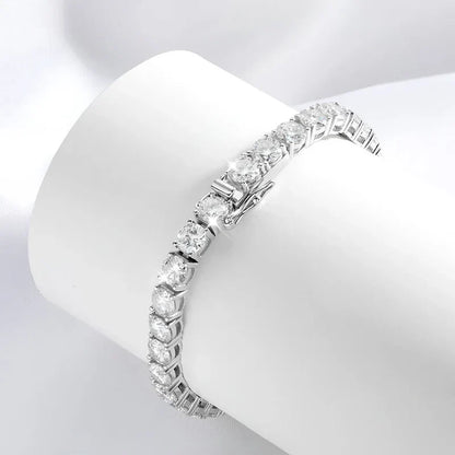 18k Plated 2-4mm Zircon/moissanite Tennis Bracelet for Women Man Full Diamond Original Real 925 Sterling Silver Jewelry