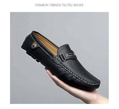 Formal Italian Shoes Men Handmade Leather Loafer Driving Flats Slip-on Casual Shoes Luxury Comfy Moccasins Dress Shoes for Men