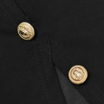 Modigirl Wedding Prom Evening Gown Party Slit Maxi Dresses for Woman 2025 New Lace Up Gold Button Womens Black Autumn Long Dress