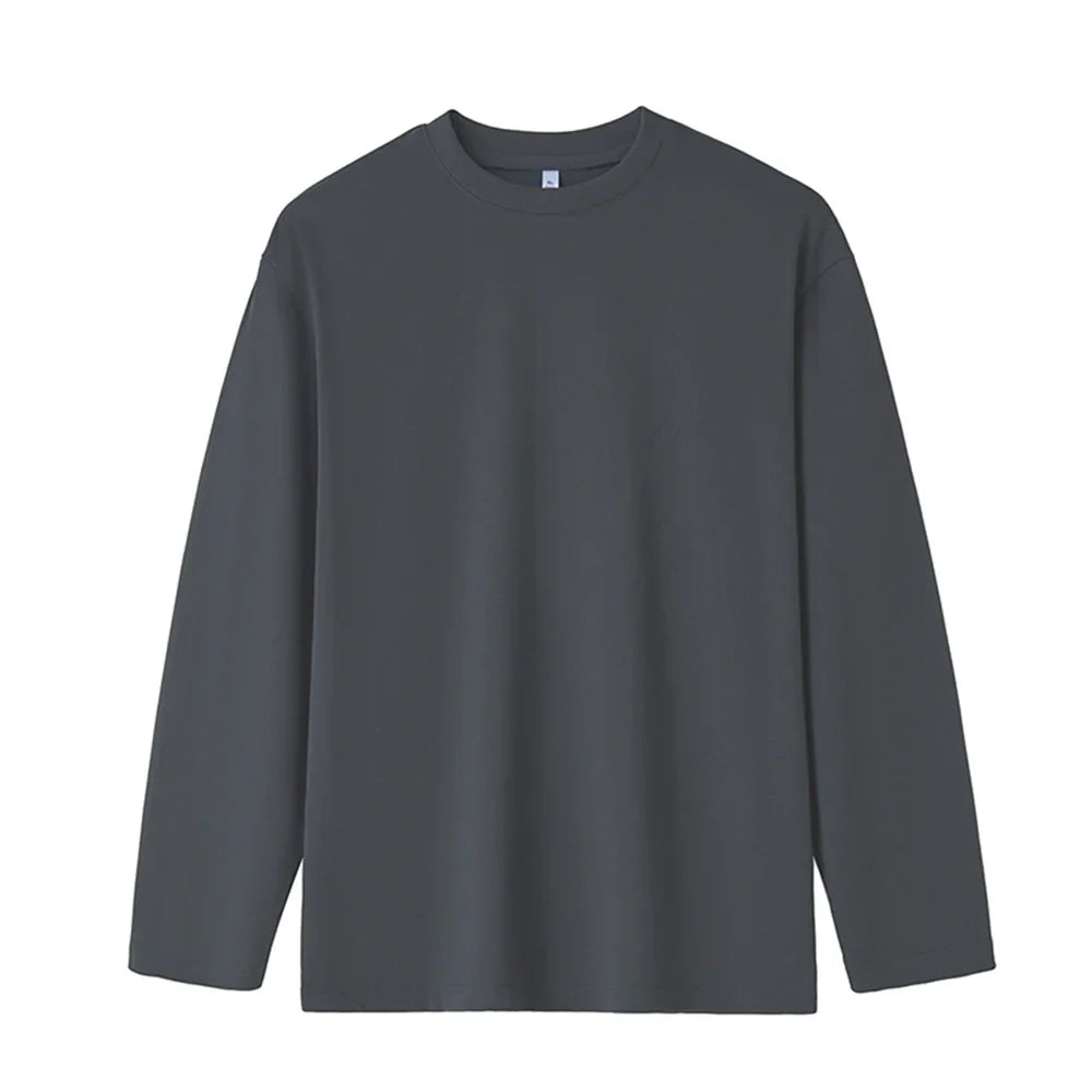 New Long Sleeve t shirt for Men Autumn Fashion Cotton Solid Color t-shirts Cozy Streetwear Men's t-shirt 5XL Baggy Korean Trendy