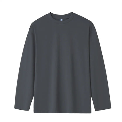 New Long Sleeve t shirt for Men Autumn Fashion Cotton Solid Color t-shirts Cozy Streetwear Men's t-shirt 5XL Baggy Korean Trendy
