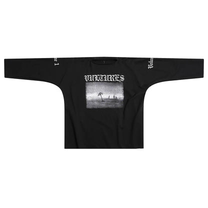 Double Eagle Head Print Vulture Sweatshirts Cotton Cutting Top Casual Loose Long Sleeve Hiphop Street Men Women Kanye Tshirts