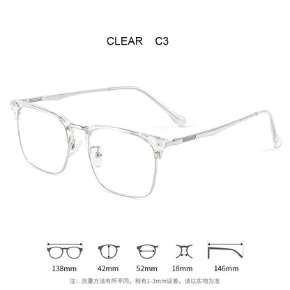 Men's Classic Business Eyeglasses Frames Anti-Blue Light Reading Glasses Myopia Hyperopia Customizable Prescription KE001