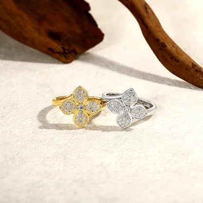 ATTAGEMS Bague Originale Moissanite Fleur Croisée DVVS1 en Argent Sterling 925 Véritable pour Femmes Filles Cadeau Anniversaire Bijoux Vente en Gros