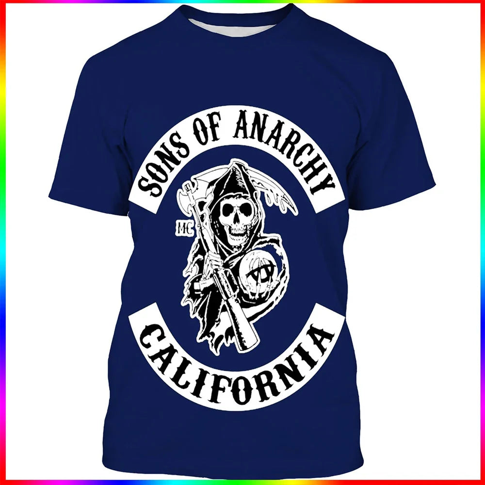 Summer Hot Selling Fashionable Personalized Leisure Anarchy Son 3D Printed Couple Style Trendy T-shirt