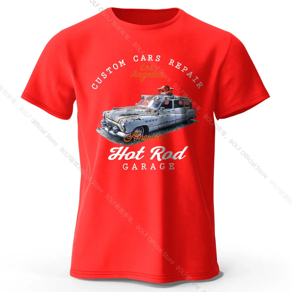 Custom Car Club Patch Printed Unisex Men Women T-Shirt Tees Tops 100% Cotton Embossed Logo Graphic Gearhead Outfit