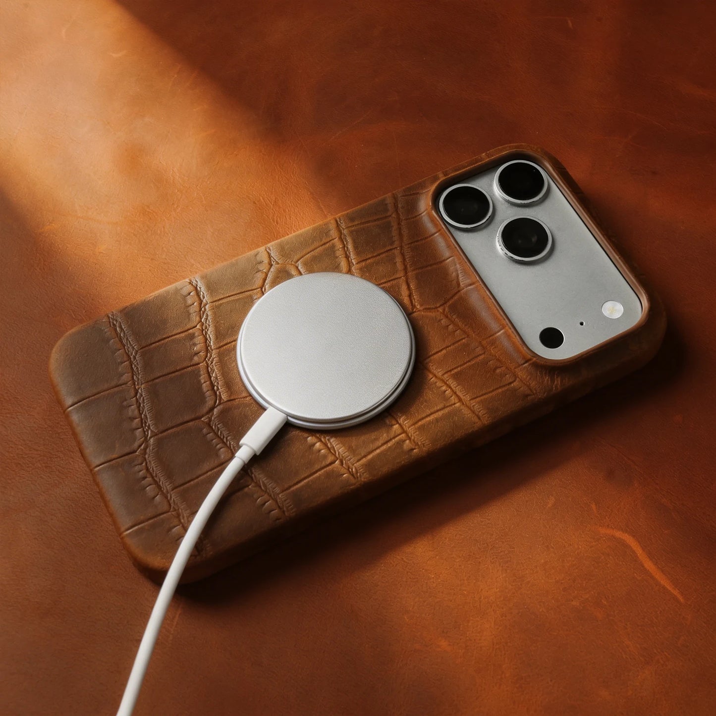 Magsafe Case For iphone 16 15 17 Pro Max Air 17e 16e 14 Plus 13 12 Mini 11 Crazy Horse Crocodile Genuine Leather Back Cover