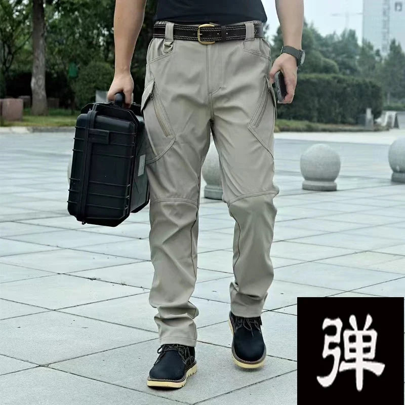 Men's Military Cargo Elastic Camping Hiking Trekking Climbing Outdoor Sports Trousers Spring Autumn Tactical Quick Dry Pants