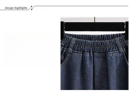 2026 Plus Size Jeans Spring Autumn High Waisted Straight Leg Women's Oversized Pants Loose Casual Wide Leg Jeans With Pockets