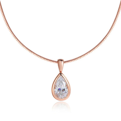 3ct Pear Cut Moissanite Pendant Necklaces for Women Wedding Solitaire s925 Sterling Silver 1.5mm Choker Chain Necklace