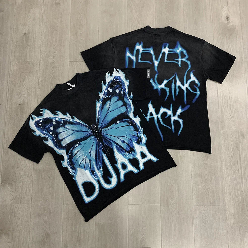 Car Letter Rhinestone Washed Cotton Short Sleeve Tshirts for Men and Women Harajuku Hip Hop Loose Shinning Diamond Tees Oversize