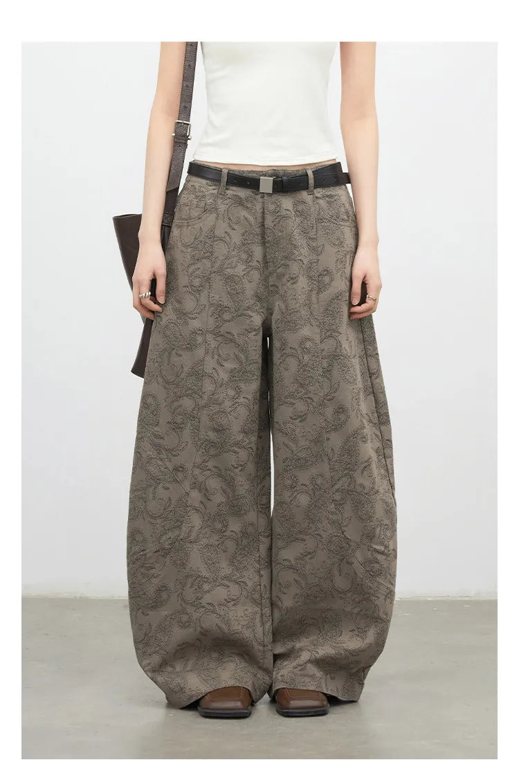 New Women Jeans Loose Casual High Waist Wide Leg Denim Pants Paisley Female Trousers Spring Autumn 2026