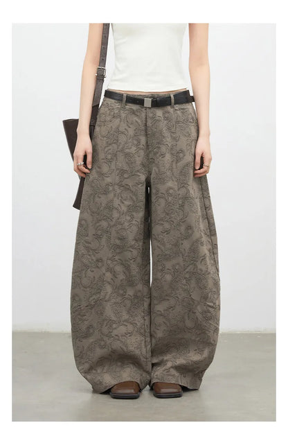 New Women Jeans Loose Casual High Waist Wide Leg Denim Pants Paisley Female Trousers Spring Autumn 2026