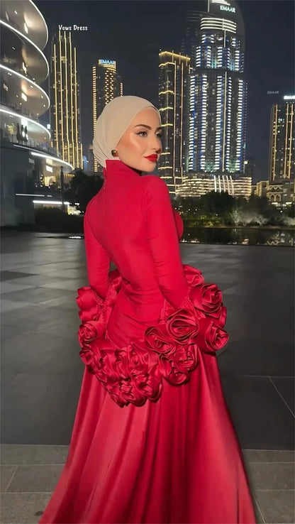 Vows Round Collar Evening Dresses D/party Red Custom Made Line A Women's Prom Dress 2025 Ball Gown Dress Elegant Gowns Woman
