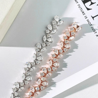 Marquise/Pear Cut Full Moissanite Bracelet For Woman S925 Silver 18K Gold D Color Lab Diamond Bracelet Fine Jewelry