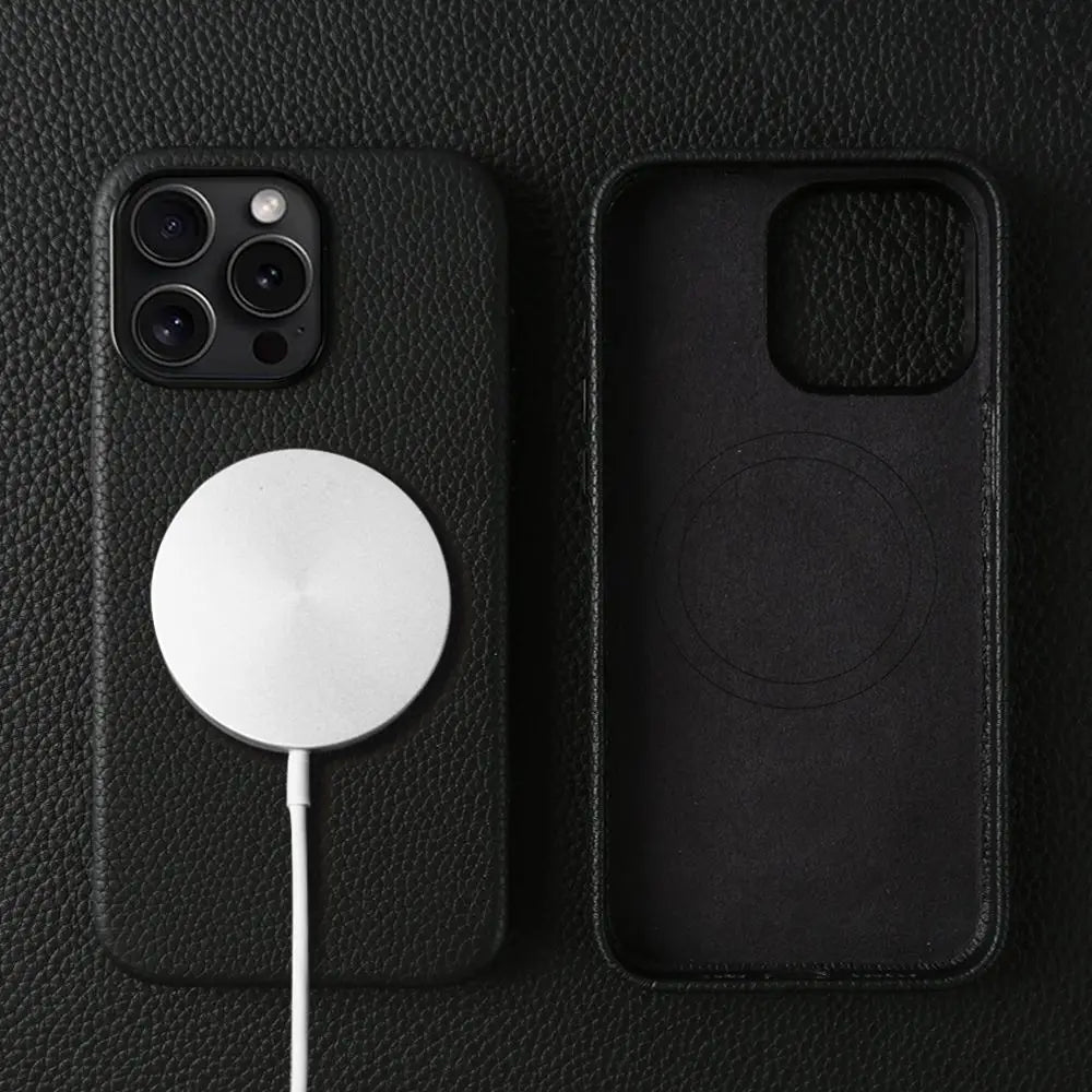 For Magsafe Case iphone 15 Pro Max Premium Genuine Leather Cover Magnetic for Funda Iphone14Pro 15 Cases Full Coverage Carcasa