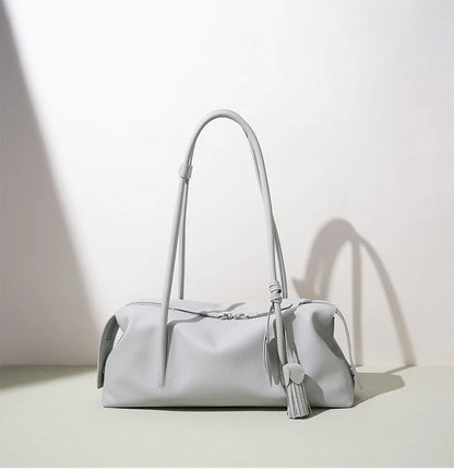 2026New Women's Casual Top Grain Leather Shoulder Bag Large Capacity Soft Pillow Handbag Underarm Tote for Daily Commute