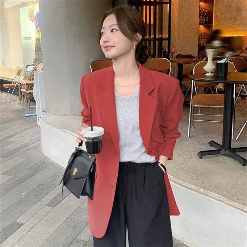 New Arrival Slim Fit Grey Blazer Jacket for Petite Women - Casual Chic Asymmetric Hem Design, Unique Small Size Office-Ready