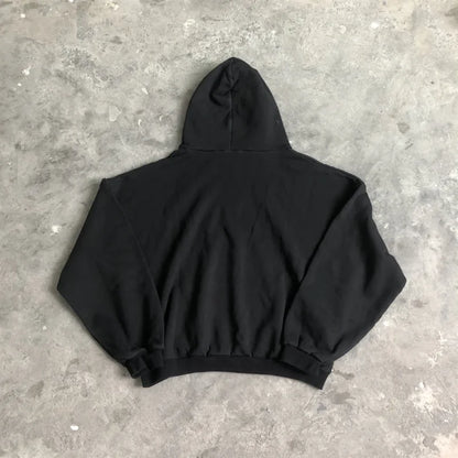 Fashion 1:1 KANYE WEST Streetwear Sweatshirt DONDA Printed Velvet Casual Loose Oversized Tops Hoodies Men