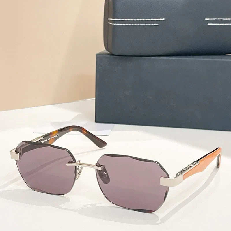 Rimless Luxury Sunglasses Gradient Square Handmade Germany Top Quality Designer Fashion Trendy UV400 Men Women Gafas