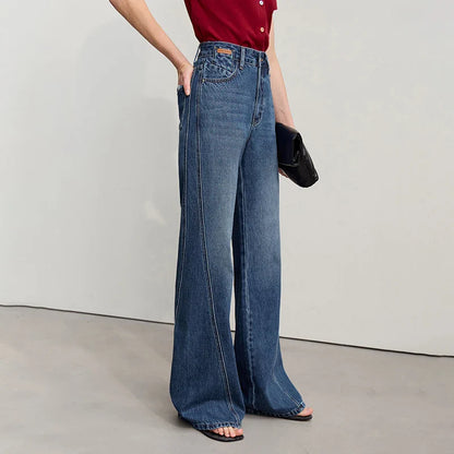 Women's Jeans 2026 Spring New Casual Cotton Denim Flared Long Pants Retro Loose Commuter Versatile Woman Trousers 12651025