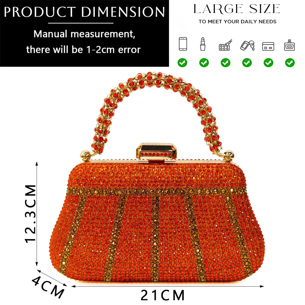 Nigerian Heel Party for Women Shoes and Bag Set Champagne Colour Rhinestone Handbag Italian Design Wedding INS 2024