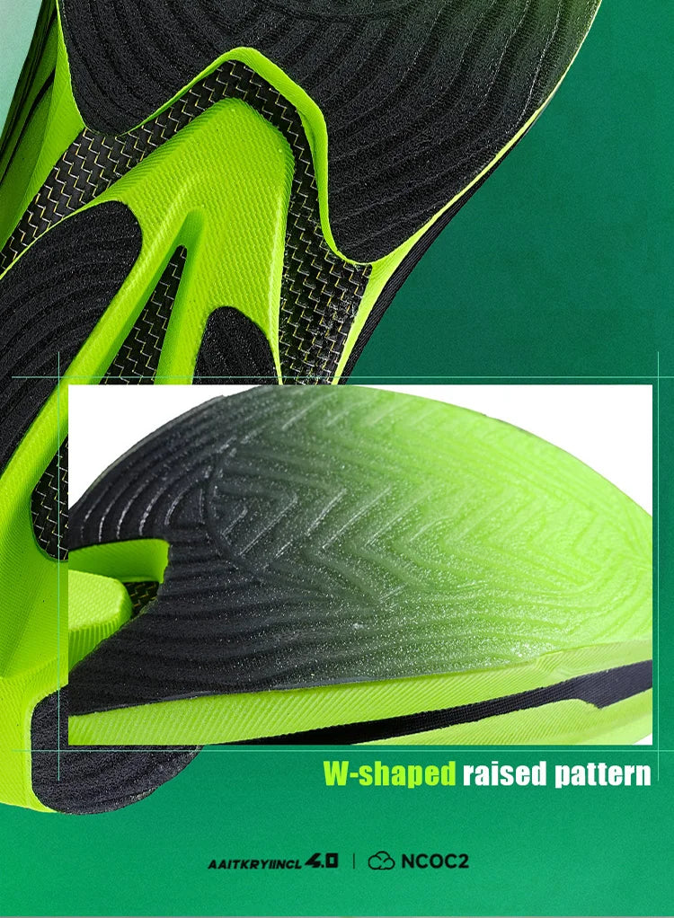 Carbon Plate Sports Shoes Marathon Professional Running Shoes Shock Absorbent Breathable Jogging Shoes Unisex 095