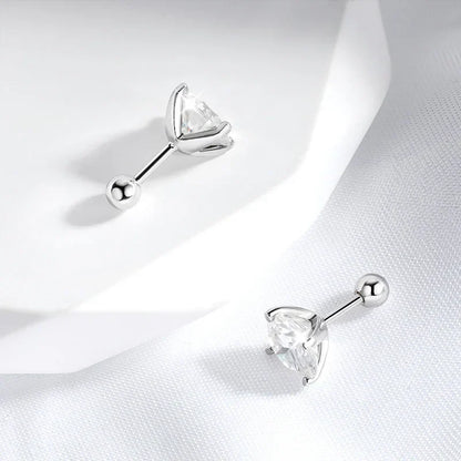 18k Plated 0.2-2ct Moissanite Stud Earrings for Women Solid 925 Sterling Silver Lab Diamond Screw Back Ear Stud Jewelry