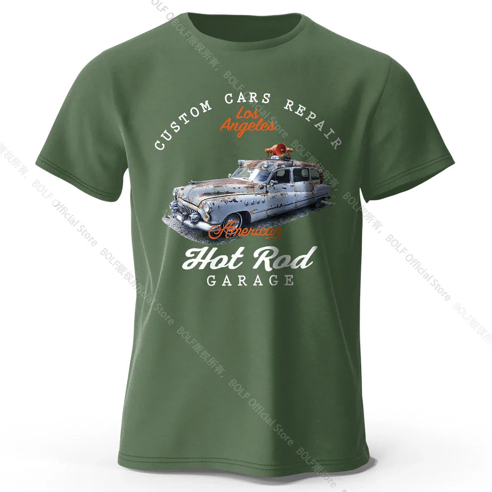 Custom Car Club Patch Printed Unisex Men Women T-Shirt Tees Tops 100% Cotton Embossed Logo Graphic Gearhead Outfit