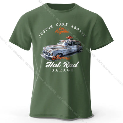 Custom Car Club Patch Printed Unisex Men Women T-Shirt Tees Tops 100% Cotton Embossed Logo Graphic Gearhead Outfit