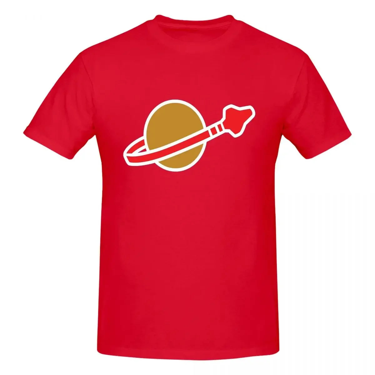 Classic Space Logo 100% Cotton T-shirt Male Classic T Shirts Men Round Neck Short Sleeve S-6XL