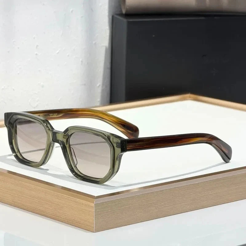 Handmade Thick Acetate Sunglasses Square Japanese Style High Quality Classical Vintage Eyeglasses for Men Women with Case