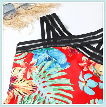 Solid Mesh Tape Swimsuit 2026 One Piece Sexy High Neck Swimwear Women Cross Front Bathing Suit Female Padded Beachwear Bodysuit