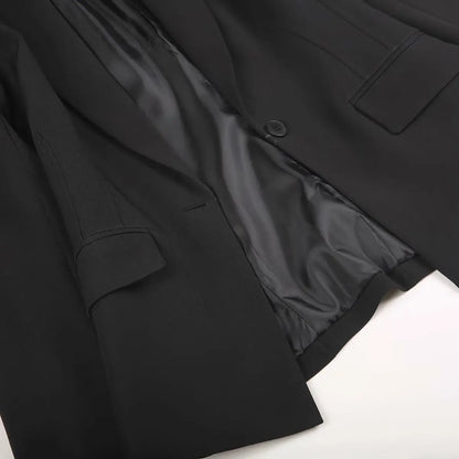 Women Fall Office Slim Blazer Single Button Pockets Blazer Beige Black 2025 Spring Autumn Fashion Commuter Simple Casual Blazer