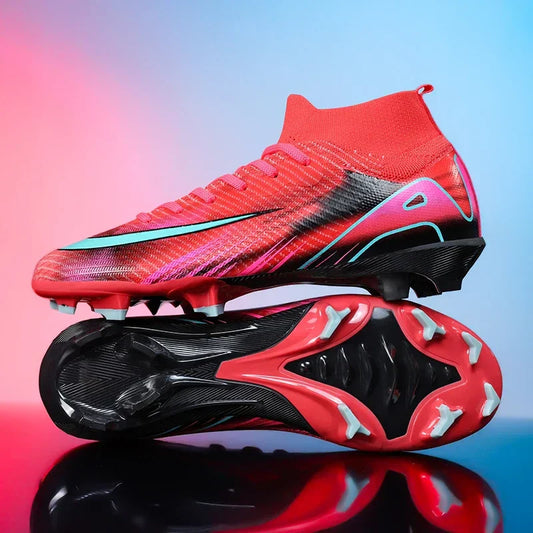 New Men Football Boots Training Shoes FG Ultralight Soccer Shoes Outdoor Drop Shipping Soccer Cleats Non-Slip Long Spikes