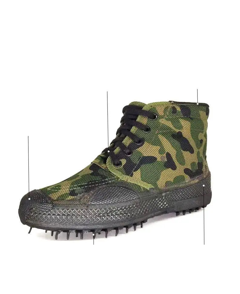 35-45 Men Boots Canvas Shoes Spring Autumn High Top Work Safety Ankle Botas Camouflage Non-slip Zapatillas Lace-up Footwear Y13