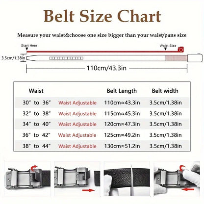 Men's Genuine Leather Cowhide Belt, For Dress Pants