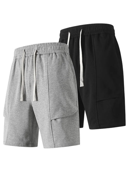 Summer Men's Knit Casual Shorts Cotton-Blend Cool Comfort Sport Shorts Relaxed-Fit Gym Shorts Asian Size M-4XL