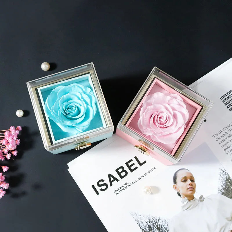 100 Languages I Love You Projection Necklace With Rotating Rose Gift Box 2023 New Creativity Design Romantic Luxury Jewelry Set