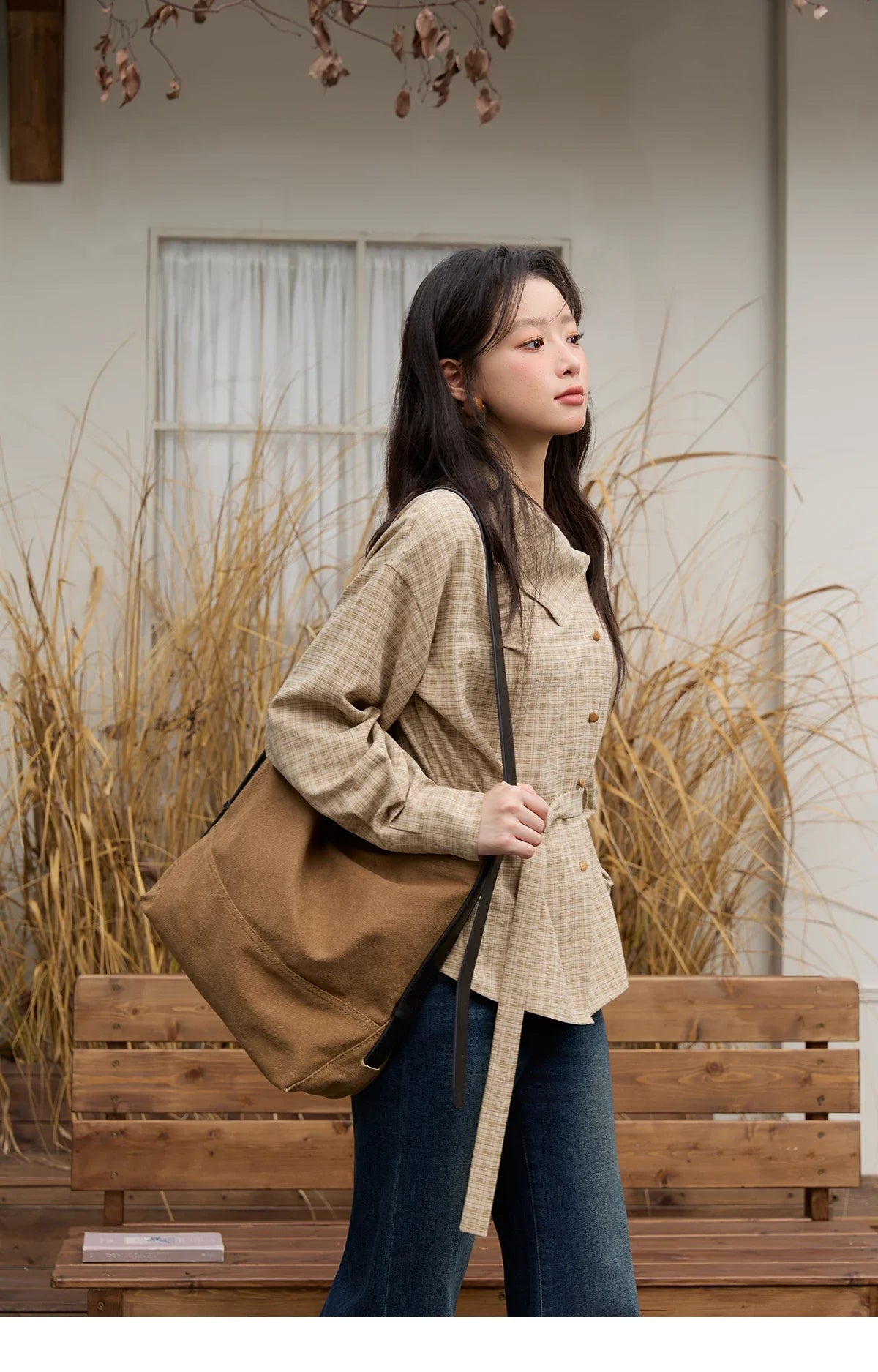 Women Casual Shirt 2025 Autumn Winter Fashion Belt Design Asymmetrical Retro Long Sleeves Shirt Women Clothes MXE88C2417