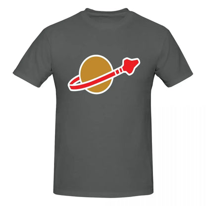 Classic Space Logo 100% Cotton T-shirt Male Classic T Shirts Men Round Neck Short Sleeve S-6XL