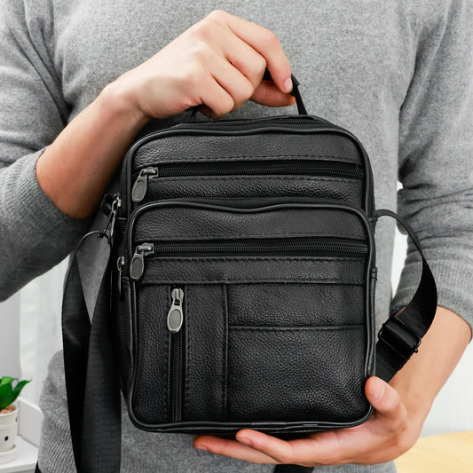 Leather Shoulder Bag for Men Small Crossbody Backpack Shoulder Bag with Adjustable Shoulder Straps PU Leather Chest Bag Daypack