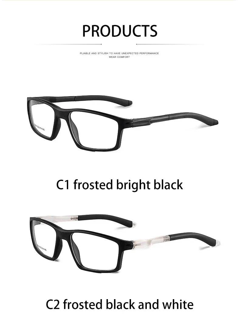 Geometry Sports Men Women Running Anti-dropout Reading Glasses TR90 Prescription Anti Blue Light Myopia Customized 9804
