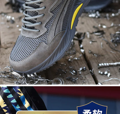 summer mesh safety shoes breathable work shoes industrial construction indestructible shoes for men steel toe safety work boots