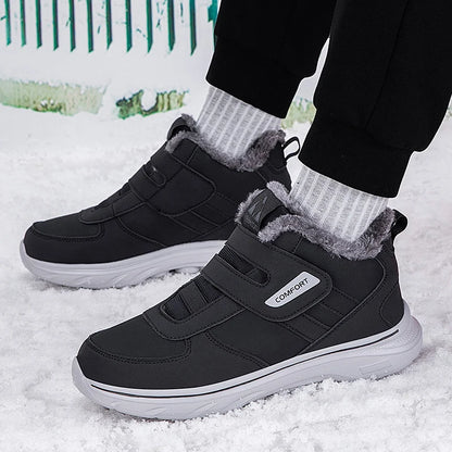 New Winter Men's Sneakers Thick Plush Warm Men's Snow Boots Lightweight Men's Ankle Boots Handmade Men's Outdoor Cotton Boots